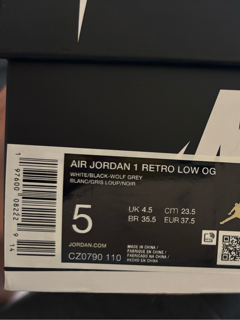 Jordan Kids Air Jordan 1 Retro Low OG - White/Black/Wolf Grey